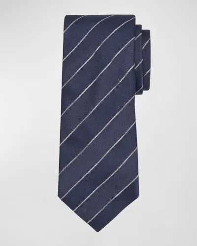 Brunello Cucinelli Men's Regimental Stripe Tie In Blue/white