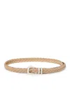 Brunello Cucinelli Men Reversed Braided Belt With Tip In Cream