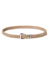 Brunello Cucinelli Reversed Calfskin Belt With Braided Tip In Brown