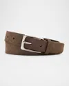 Brunello Cucinelli Men's Reversed Leather Belt In Brown