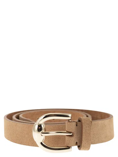 Brunello Cucinelli Men Reversed Leather Belt In Burgundy