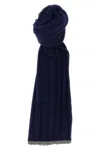 Brunello Cucinelli Ribbed Cashmere Scarf Scarves And Foulards Multicolor In Blue