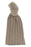 Brunello Cucinelli Men Ribbed Cashmere Scarf In Brown