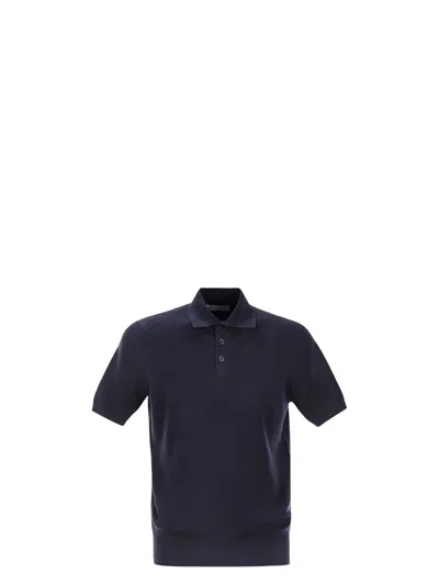 BRUNELLO CUCINELLI MEN'S RIBBED COTTON POLO-STYLE JERSEY