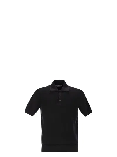 BRUNELLO CUCINELLI MEN'S RIBBED COTTON POLO-STYLE JERSEY