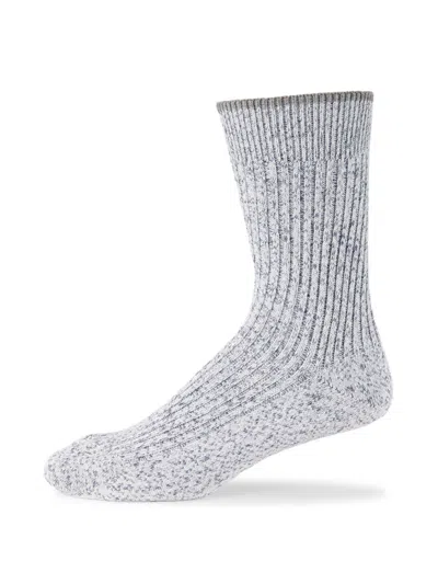 Brunello Cucinelli Men's Ribbed Crew Socks In Gray