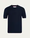 Brunello Cucinelli Men's Ribbed Linen And Cotton Short-sleeve Crewneck Sweater