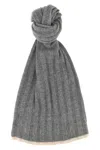 Brunello Cucinelli Men Ribbed Scarf In Gray