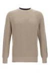 Brunello Cucinelli Half English Rib Knit Sweater In White