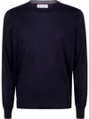 Brunello Cucinelli Men's Round Neck Sweater In Blue