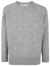 Brunello Cucinelli Geometric Alpaca Blend Sweater In Gray