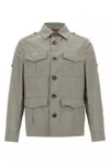 Brunello Cucinelli Waterproof Beige Techno Cotton Jacket In Green