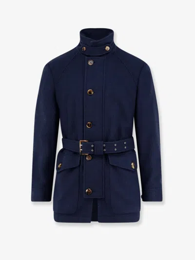 Brunello Cucinelli Saharan Lightweight Water-repellent Cashmere Jacket In Blue