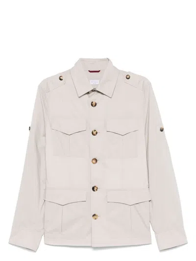 Brunello Cucinelli Men's Sahariana Unlined In Beige