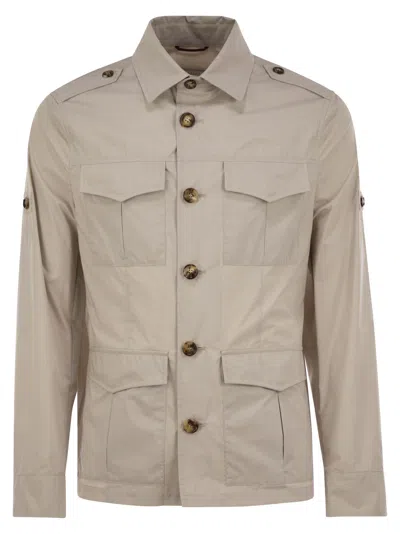 BRUNELLO CUCINELLI BRUNELLO CUCINELLI MEN SAHARIANA UNLINED IN COTTON BLEND