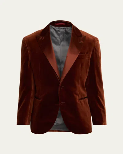 BRUNELLO CUCINELLI MEN'S SATIN PEAK LAPEL VELVET DINNER JACKET