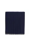 Brunello Cucinelli Blue Cashmere Scarf In Blue