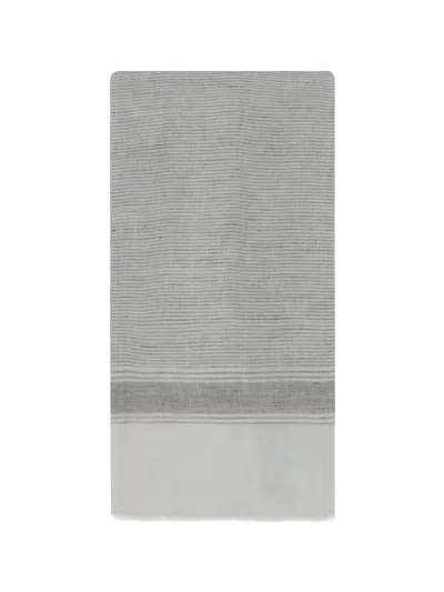 Brunello Cucinelli Men Scarf In Gray
