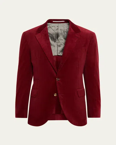 Brunello Cucinelli Men's Sea Island Cotton Corduroy Deconstructed Blazer In Purple