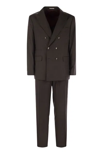 BRUNELLO CUCINELLI MEN'S SET WITH CHEST AND HALF JACKET AND LEISURE-FIT TROUSERS WITH PLEATS