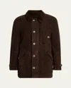 Brunello Cucinelli Men's Shearling Lined Button-front Parka In Brown