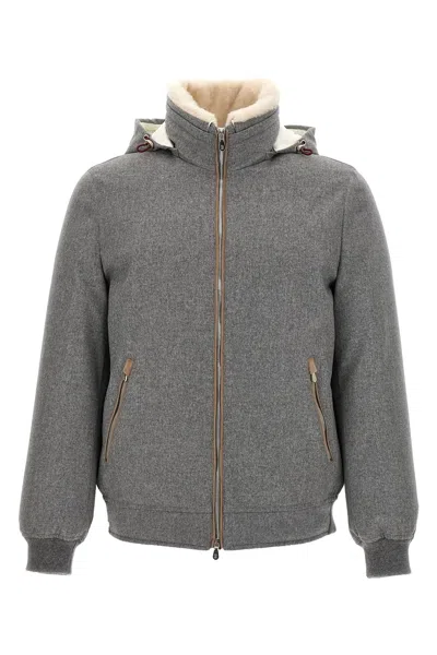 BRUNELLO CUCINELLI BRUNELLO CUCINELLI MEN SHERLING NECK BOMBER JACKET