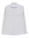 Brunello Cucinelli Double-pocket Long-sleeve Shirt In White