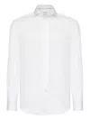 Brunello Cucinelli Men's Basic Fit Solid Sport Shirt With Button-down Collar In White