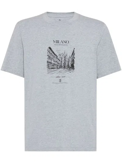 Brunello Cucinelli Men Short Sleeve Crew-neck T-shirt In Multicolor
