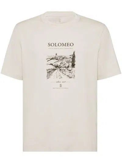 Brunello Cucinelli Men Short Sleeve Crew-neck T-shirt In Multicolor