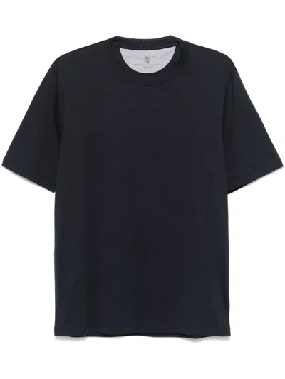 Brunello Cucinelli Men Short Sleeve Crew-neck T-shirt In Blue