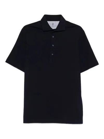 Brunello Cucinelli Short-sleeve Polo Shirt In Black