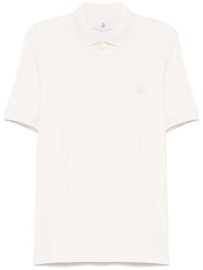 Brunello Cucinelli Men Short Sleeve Polo In White