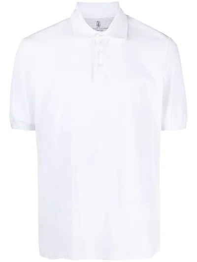 Brunello Cucinelli Men Short Sleeve Polo In Multicolor