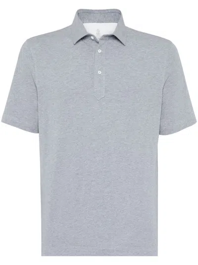 Brunello Cucinelli Men Short Sleeve Polo In Multicolor