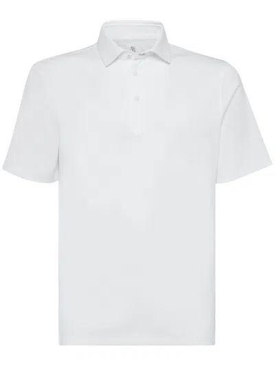 Brunello Cucinelli Men Short Sleeve Polo In Multicolor
