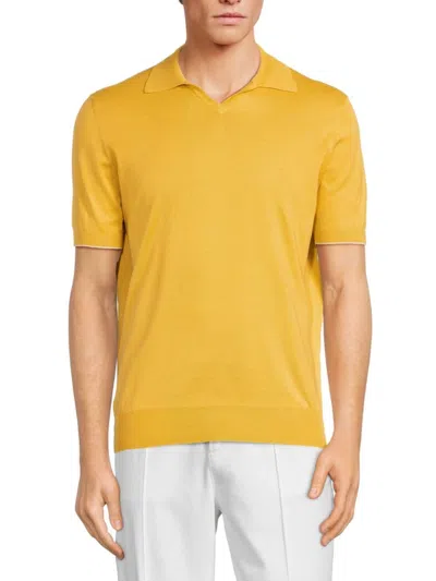 Brunello Cucinelli Men's Short Sleeve Polo In Yellow