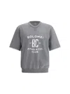 Brunello Cucinelli Versatile Short-sleeve Graphic Sweatshirt In Gray