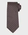 Brunello Cucinelli Men's Silk And Cotton Jacquard Tie In Brown