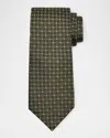 Brunello Cucinelli Men's Silk And Cotton Jacquard Tie In Green