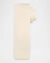 Brunello Cucinelli Men's Silk And Cotton Knitted Tie In Optical White