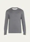 Brunello Cucinelli Men's Silk And Cotton Long-sleeve T-shirt In C572 Dark Grey