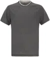 Brunello Cucinelli Basic Silk-blend T-shirt In Grey