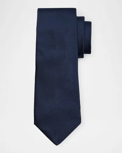 Brunello Cucinelli Men's Silk And Cotton Tie In Blue