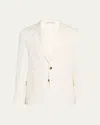 Brunello Cucinelli Men's Silk And Linen Gabardine Sport Coat In Off White