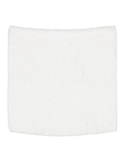 Brunello Cucinelli Men Silk And Linen Pocket Handkerchief In White