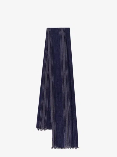 Brunello Cucinelli Men Silk And Linen Scarf In Multi