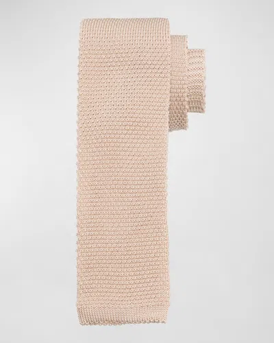 Brunello Cucinelli Men's Silk-cotton Knit Tie In C7025 Panama