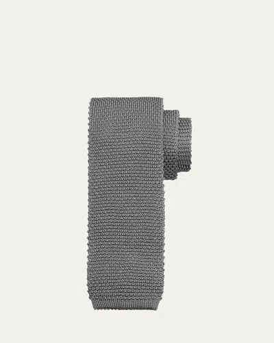 BRUNELLO CUCINELLI MEN'S SILK-COTTON KNIT TIE