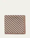 Brunello Cucinelli Men's Silk Diagonal Stripe Pocket Square In Brown